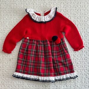 Juliana Red Christmas Tartan Dress - 3T